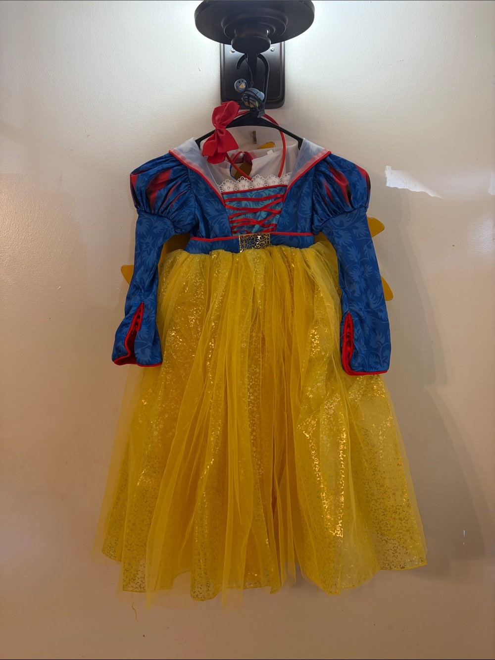 Snow White Costume  Blue and Yellow Sparkle Princess Dress-Up  for Kids